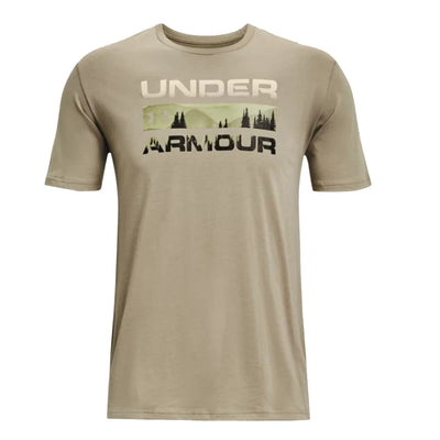 Under Armour Under Armour Mens Stacked Logo Fill T-Shirt Khaki Gray / Small