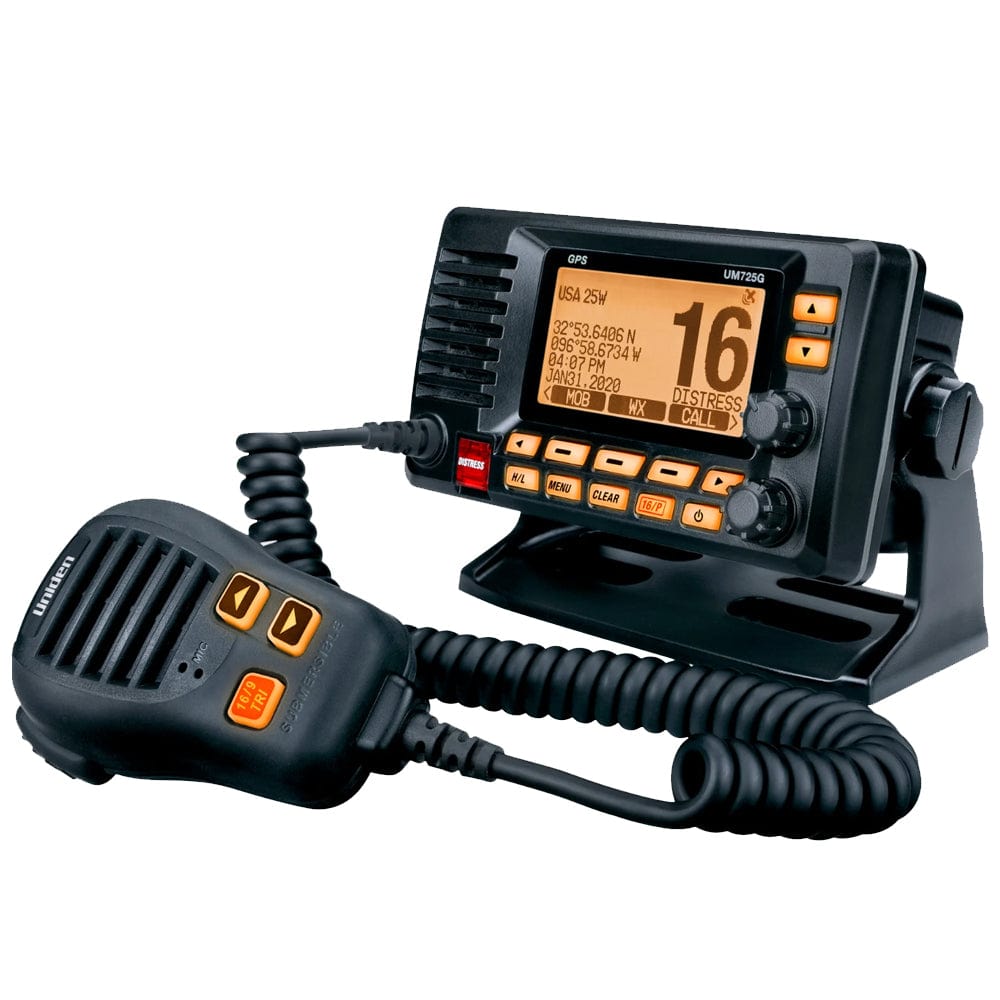 Uniden Uniden UM725 Fixed Mount Marine VHF Radio - Black Communication