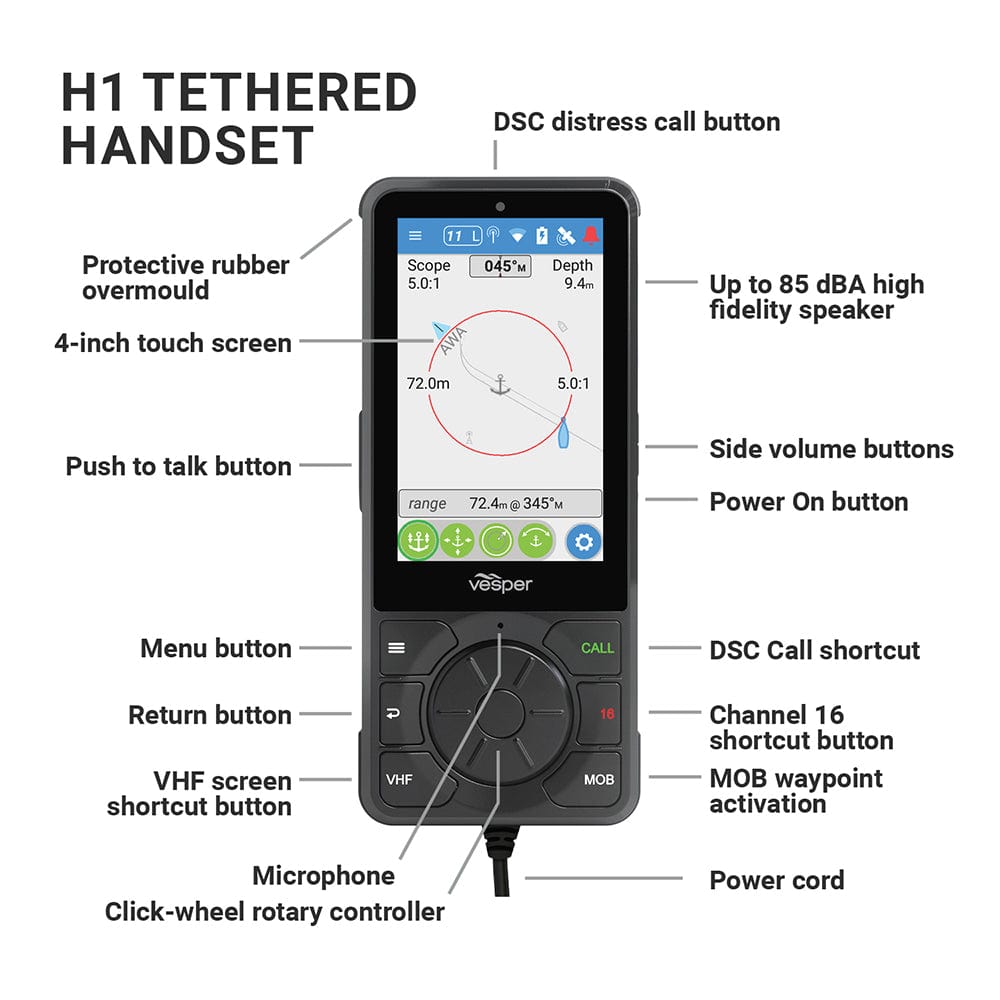 Vesper Vesper Cortex V1 Advanced Multi-Station VHF + AIS + Monitor Marine Navigation & Instruments