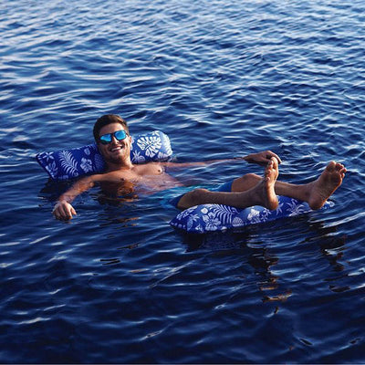 Aqua Leisure Aqua Leisure 4-In-1 Monterey Hammock Supreme XL 53" x 31.5" - Hibiscus Pineapple Royal Blue Watersports