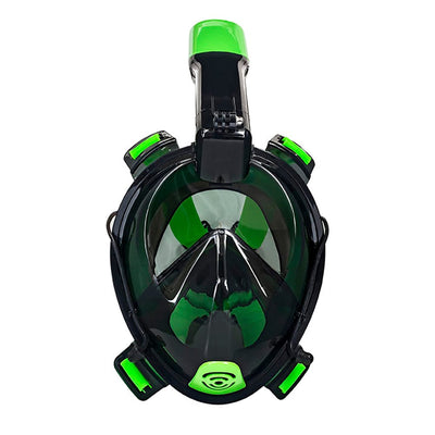 Aqua Leisure Aqua Leisure Frontier Full-Face Snorkeling Mask - Adult Sizing - Eye to Chin > 4.5" - Green/Black Watersports