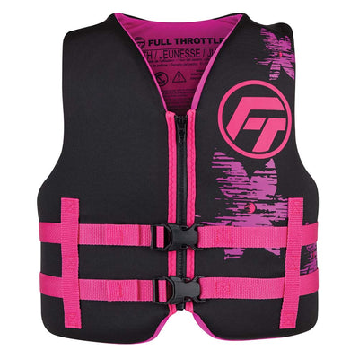 Full Throttle Full Throttle Youth Rapid-Dry Life Jacket - Pink/Black Watersports