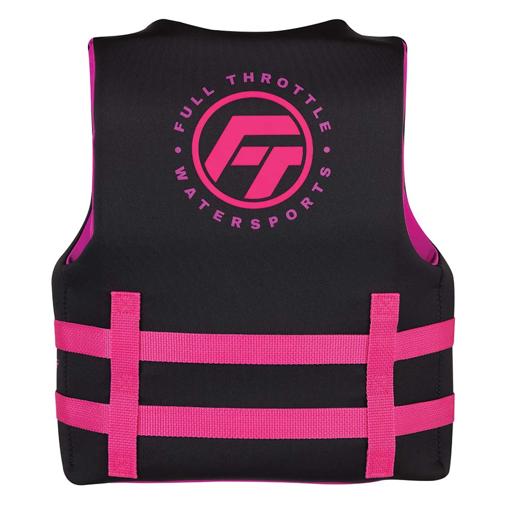 Full Throttle Full Throttle Youth Rapid-Dry Life Jacket - Pink/Black Watersports