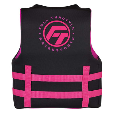 Full Throttle Full Throttle Youth Rapid-Dry Life Jacket - Pink/Black Watersports