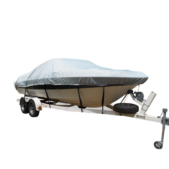 Carver by Covercraft Carver Flex-Fit™ PRO Polyester Size 9 Boat Cover f/Pontoon Boats - Grey Winterizing