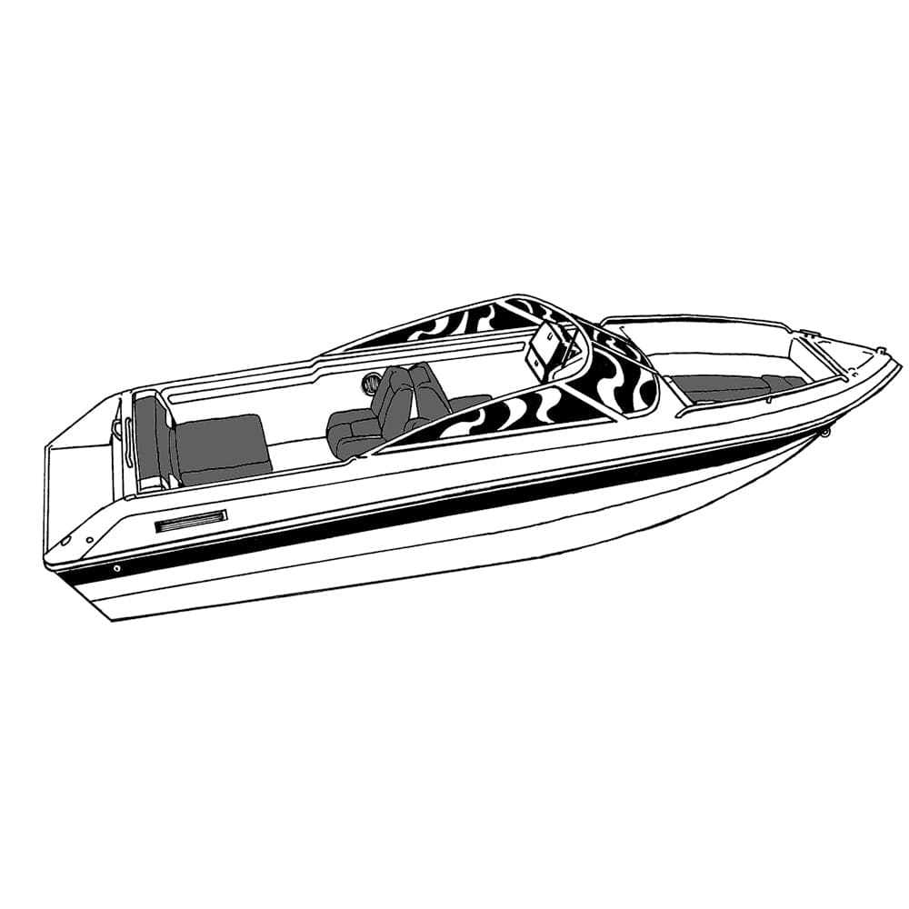 Carver by Covercraft Carver Performance Poly-Guard Styled-to-Fit Boat Cover f/17.5' Sterndrive V-Hull Runabout Boats (Including Eurostyle) w/Windshield & Hand/Bow Rails - Grey Winterizing
