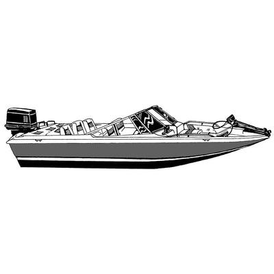 Carver by Covercraft Carver Performance Poly-Guard Styled-to-Fit Boat Cover f/19.5' Fish & Ski Style Boats w/Walk-Thru Windshield - Grey Winterizing