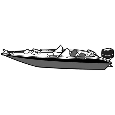 Carver by Covercraft Carver Performance Poly-Guard Styled-to-Fit Boat Cover f/19.5' Wide Style Bass Boats - Grey Winterizing