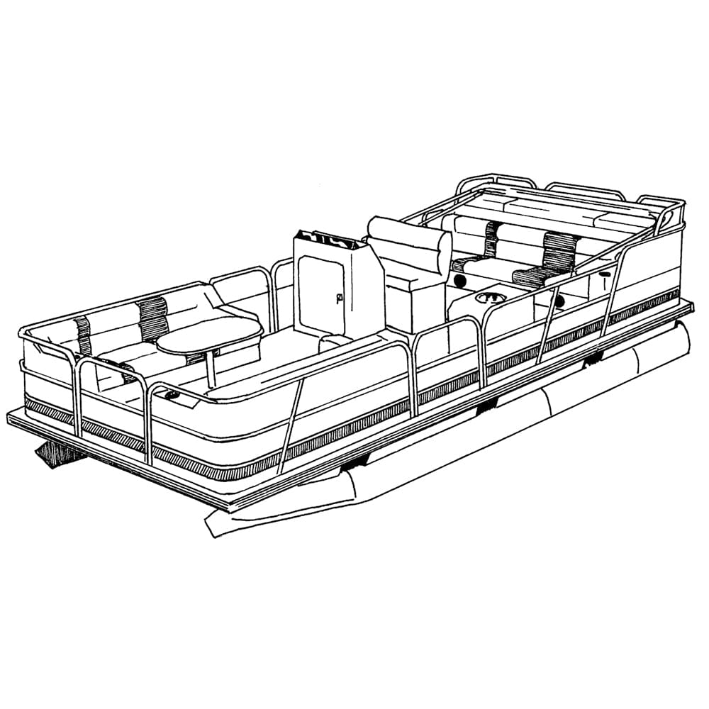 Carver by Covercraft Carver Performance Poly-Guard Styled-to-Fit Boat Cover f/20.5' Pontoons w/Bimini Top & Rails - Grey Winterizing