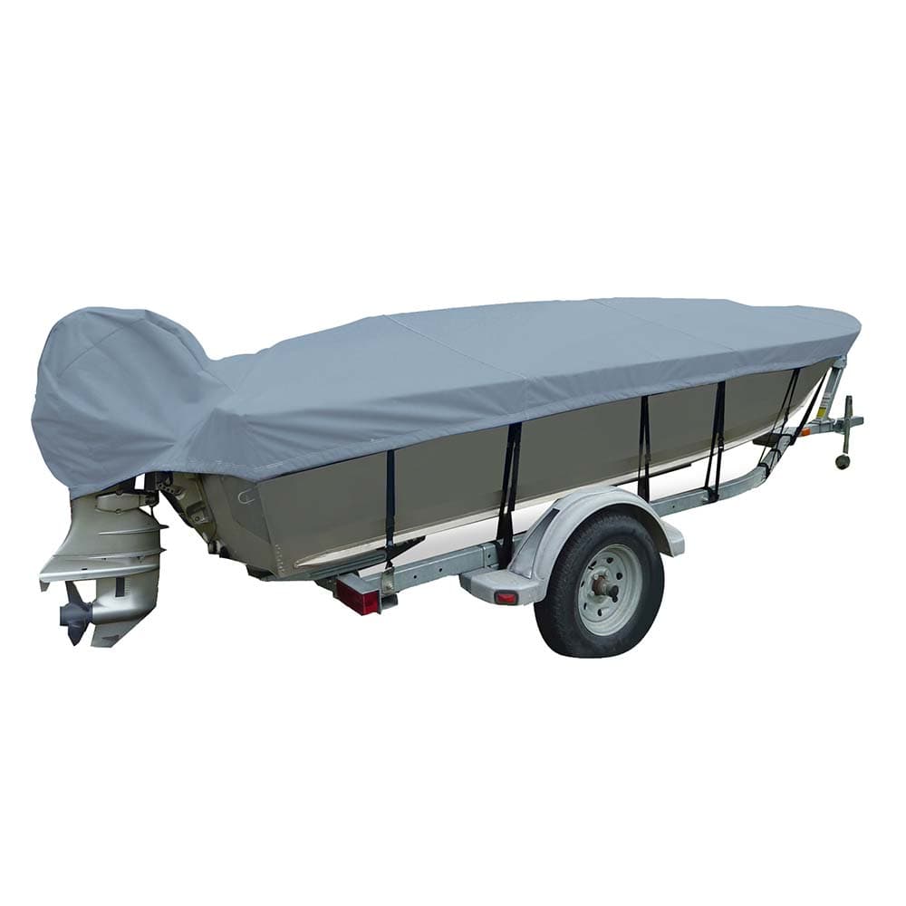 Carver by Covercraft Carver Poly-Flex II Narrow Series Styled-to-Fit Boat Cover f/14.5' V-Hull Fishing Boats - Grey Winterizing