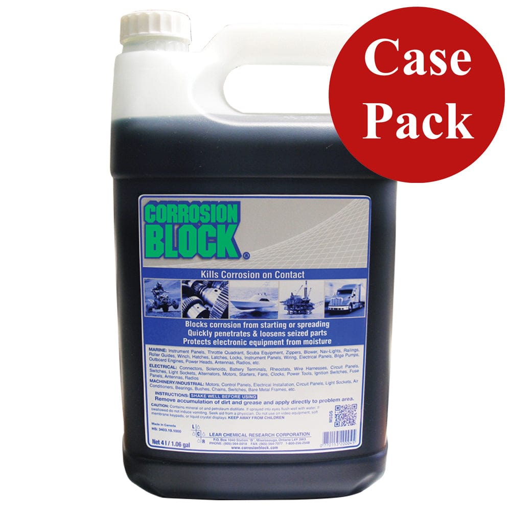 Corrosion Block Corrosion Block Liquid 4-Liter Refill - Non-Hazmat, Non-Flammable & Non-Toxic *Case of 4* Winterizing