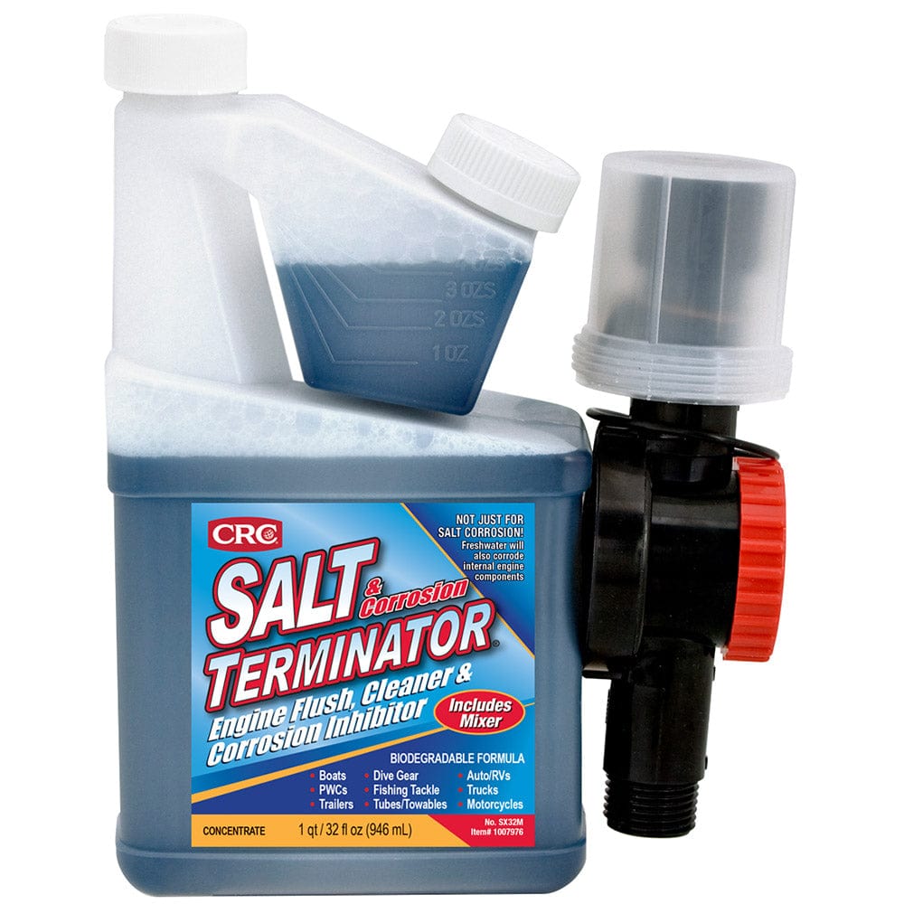 CRC Industries CRC SX32M Salt Terminator® Engine Flush, Cleaner & Corrosion Inhibitor w/Mixer Unit - 32 FL Oz Winterizing